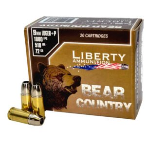 Liberty Bear Country Pistol Ammo 9mm +P 72 gr. 20 rd.