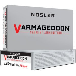 Nosler Varmageddon Rifle Ammunition 6.5mm Grandel 90 gr. VG FBT 20 rd.