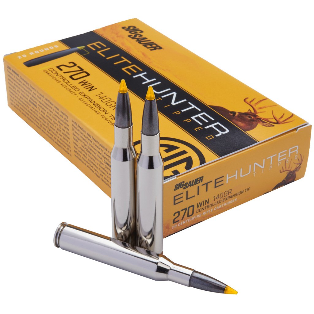 Sig Sauer Elite Tipped Hunting Rifle Ammo 270 Win. 140 gr. CET 20 rd.