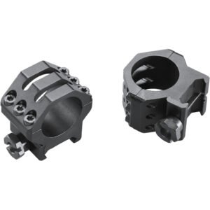 Weaver Classic 6Hole Skeleton Rings Matte Black 1" Medium Clamshell Pack