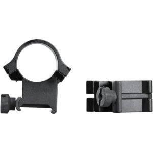 Weaver Classic Quad Lock Detachable Rings Matte Black 1" High Clamshell Pack
