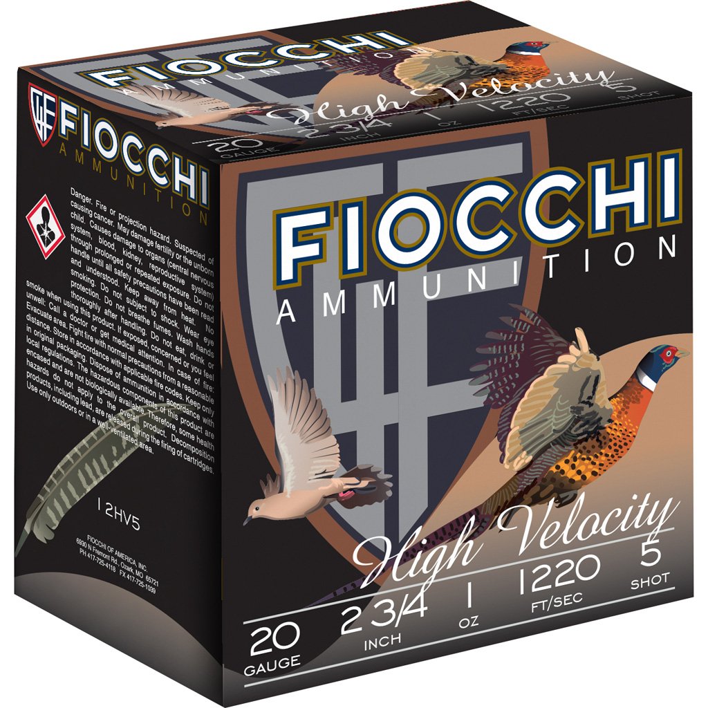 Fiocchi High Velocity Hunting Loads 20 ga. 2.75 in. 1 oz. 5 Shot 25 rd.