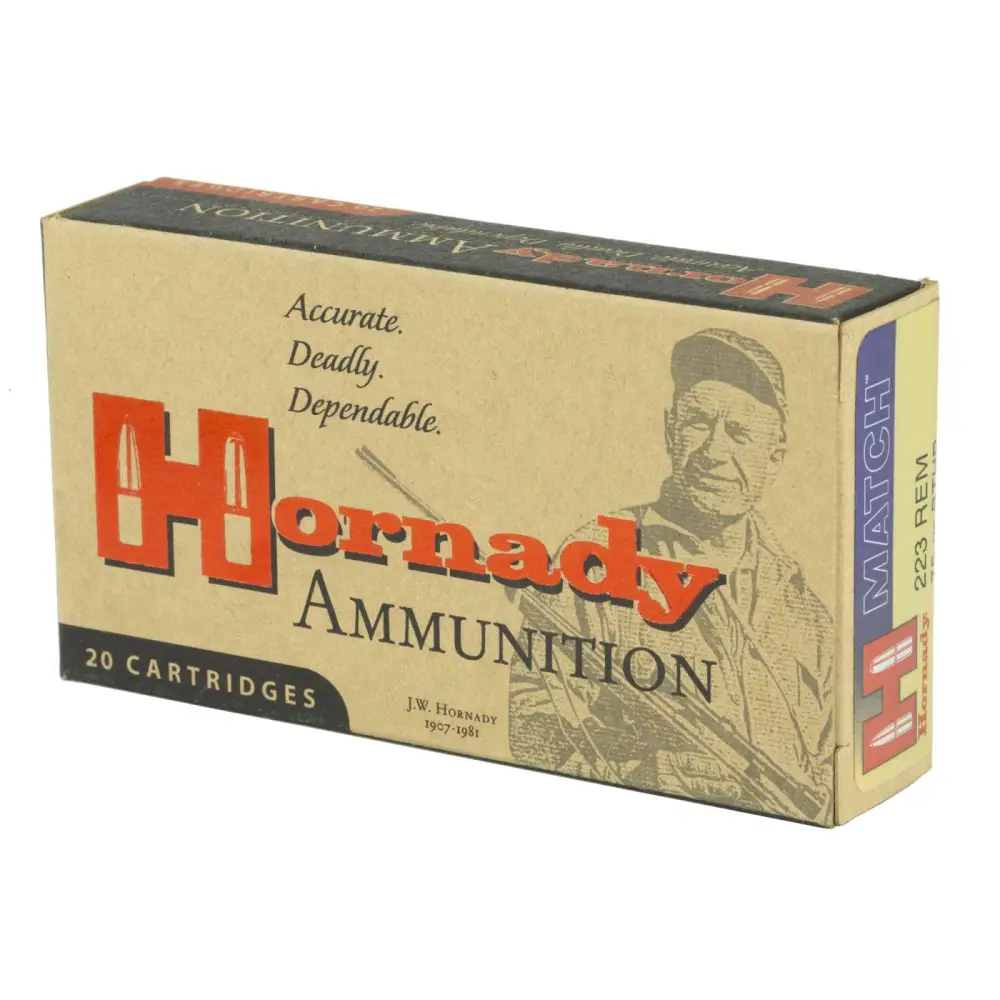 HORNADY MATCH 223 REM 75GR BTHP 20RD BX 200RD CASE - Image 2