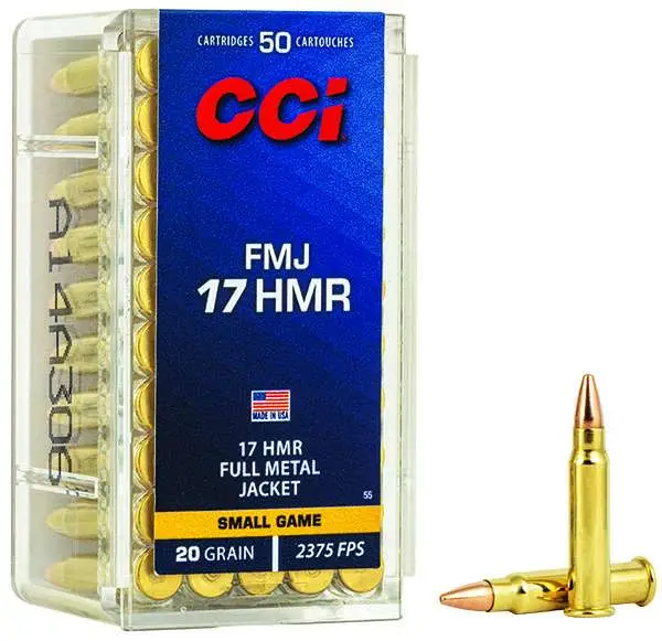 CCI 17 HMR 20GR FMJ 50 RD/BX 40 BX/CS