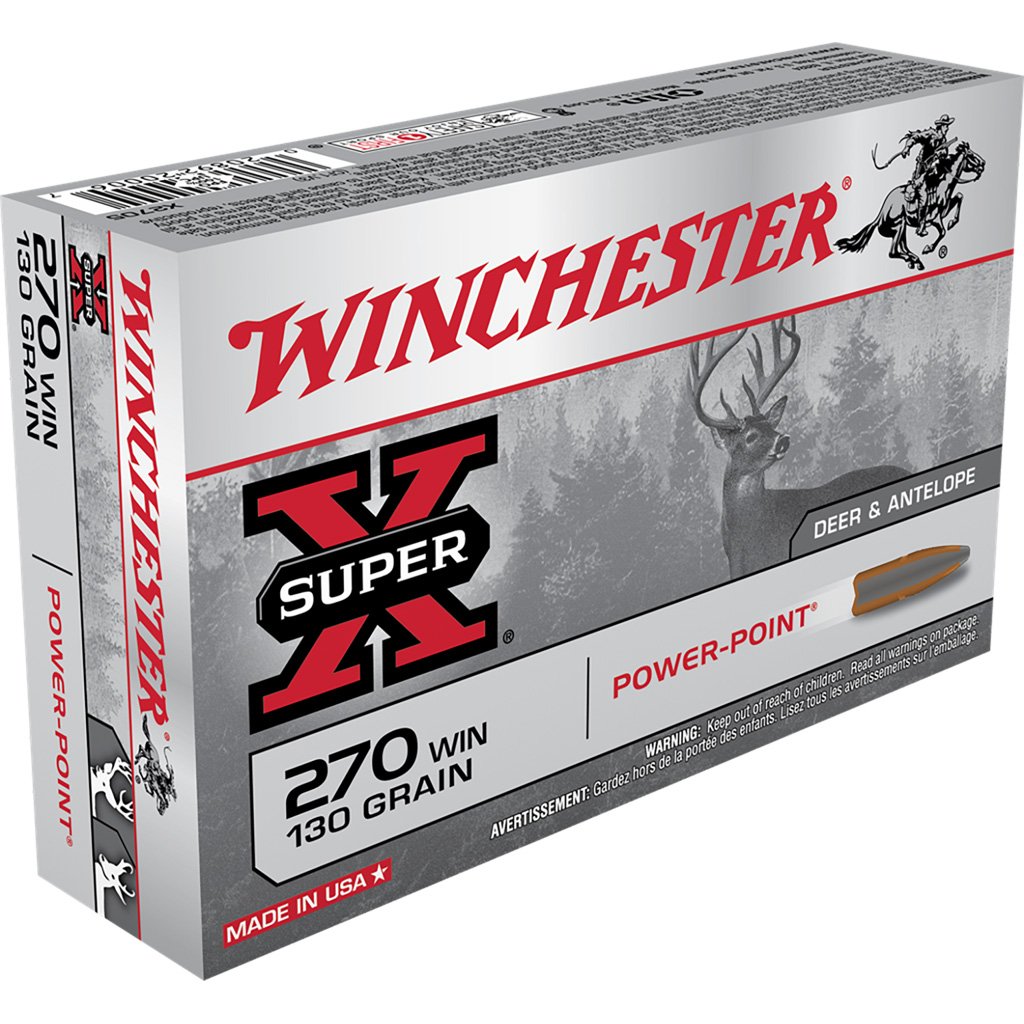 Winchester Super-X Rifle Ammo 270 Win 130 gr. Power-Point 20 rd.