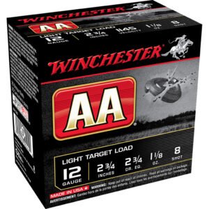 Winchester AA Light Target Load 12 Gauge 2.75 in. 1 1/8 oz. 8 Shot 25 rd.