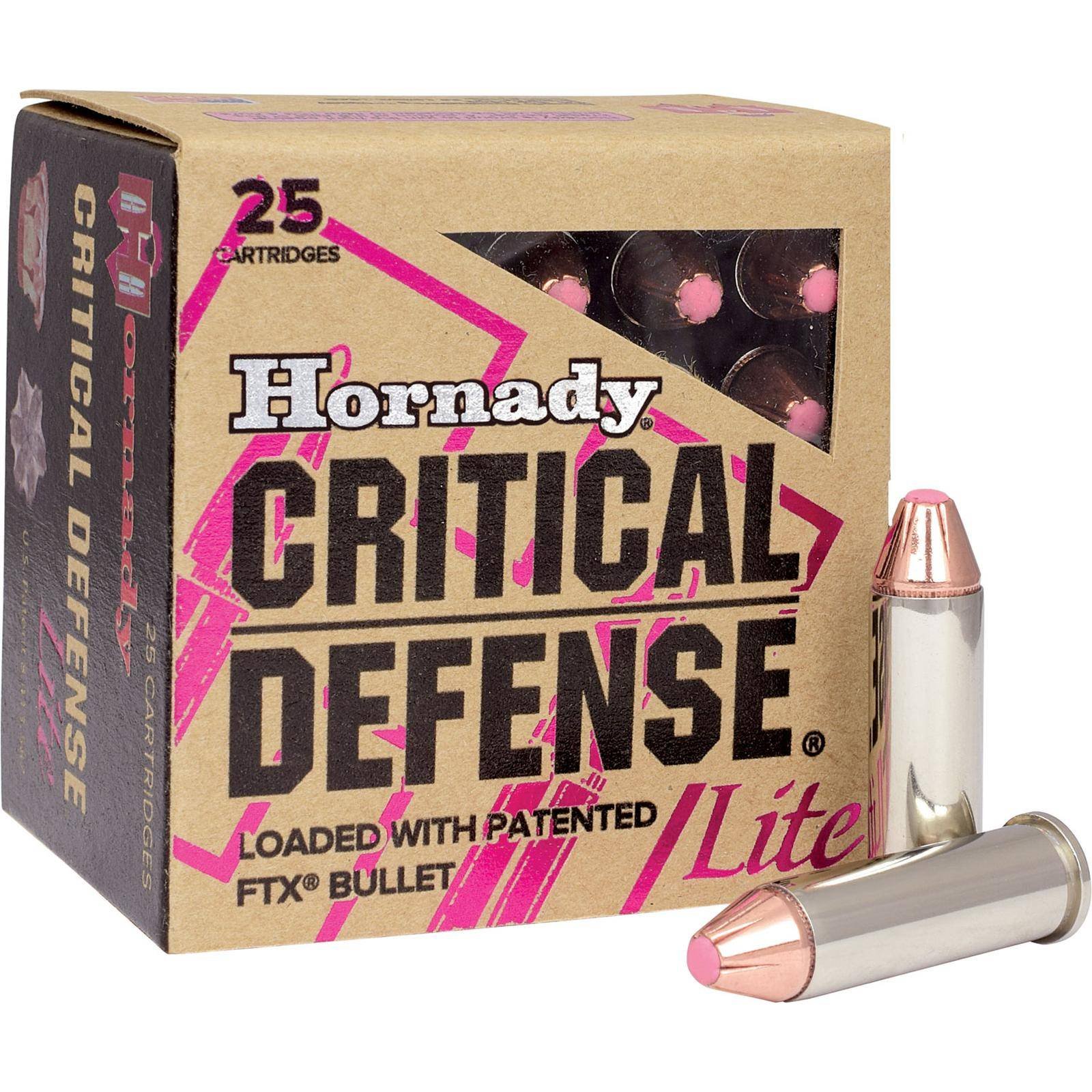HORNADY CRITICAL DEFENSE 38SPCL 90GR LITE FTX 25RD BX 250RD CASE