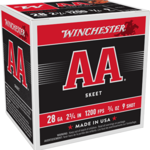 WINCHESTER AA 28GA 2-3/4" 3/4OZ #9SHOT 25RD BOX 250RD CASE