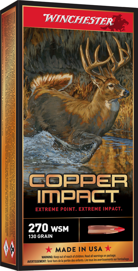 WINCHESTER COPPER IMPACT 270WSM 130G  LD FREE 20RD BX 200RD CASE
