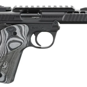 RUGER MRK IV 22/45 LITE 22LR 4.4" BARREL, BLACK ANODIZED, OVERSIZD HOGUE GRIP PLATES 2-10RD MAGS
