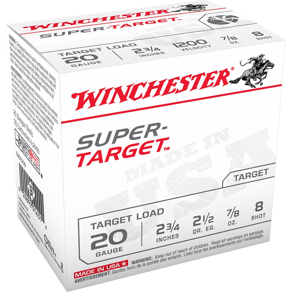 Winchester Super Target Load 20 ga. 2.75 in. 7/8 oz. 8 Shot 25 rd.