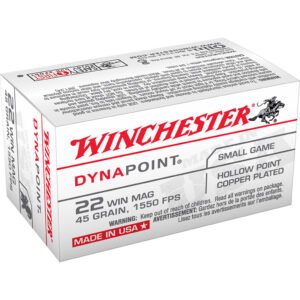 Winchester USA Dynapoint Pistol Ammo 22 Mag 45 gr. Copper Plated HP 50 rd.