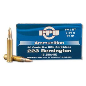 PPU 223 REM FMJBT 55GR 20RD BOX 50 BOXES PER CASE