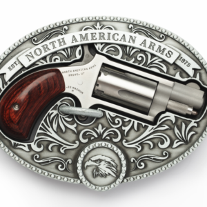 NAA MINI-REVOLVER .22 M, 1 1/8", W/ OVAL ORNATE BELT BUCKLE