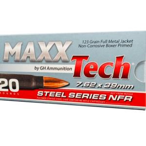 MAXXTECH 7.62X39 STEEL CASE 123GR FMJ 20RD/BX 30BX/CS