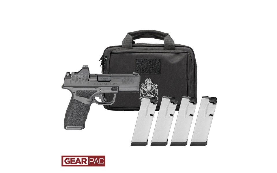 SPRINGFIELD ARMORY HELLCAT PRO 9MM PISTOL U DOT GEAR PAC VIRIDIAN RFX11,BAG,4 MAGS CALI COMP
