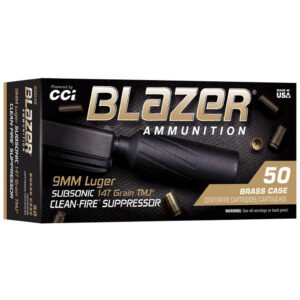 CCI Blazer Clean Fire Suppressor Pistol Ammo 9mm Luger 147 gr. TMJ 50 rd.