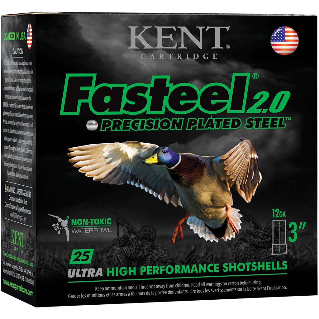Kent Fasteel 2.0 Precision Plated Steel Load 12 ga. 3 in. 1 1/4 oz. 3 Shot 25 rd.
